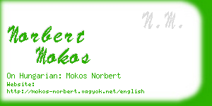 norbert mokos business card